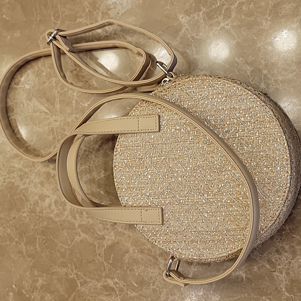 Chic Cream and Silver Crossbody/Shoulder Bag